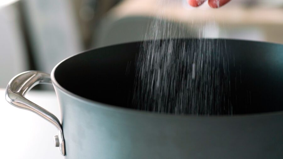 Salting pasta water adequately is important.