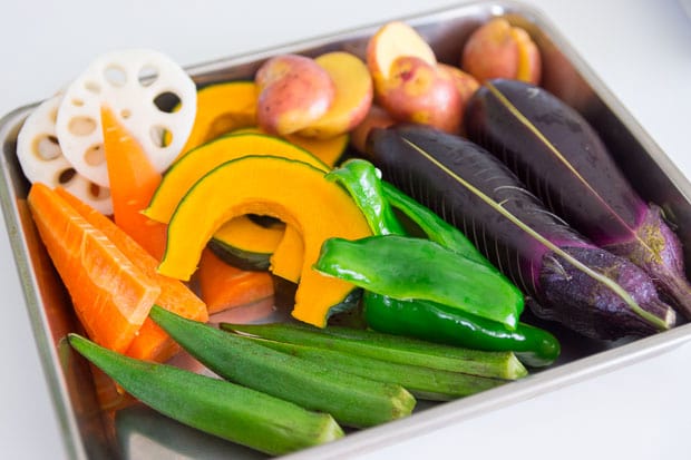 Vegetables ready to fry.