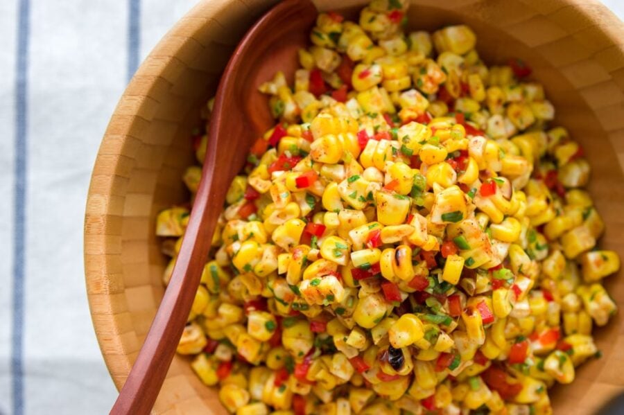 Chili lime and cilantro make a delicious accompaniment to roasted corn.