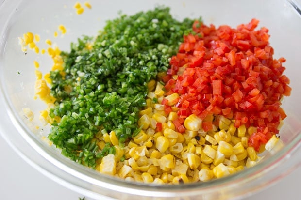 Ingredients for Chili Lime Corn Salad.