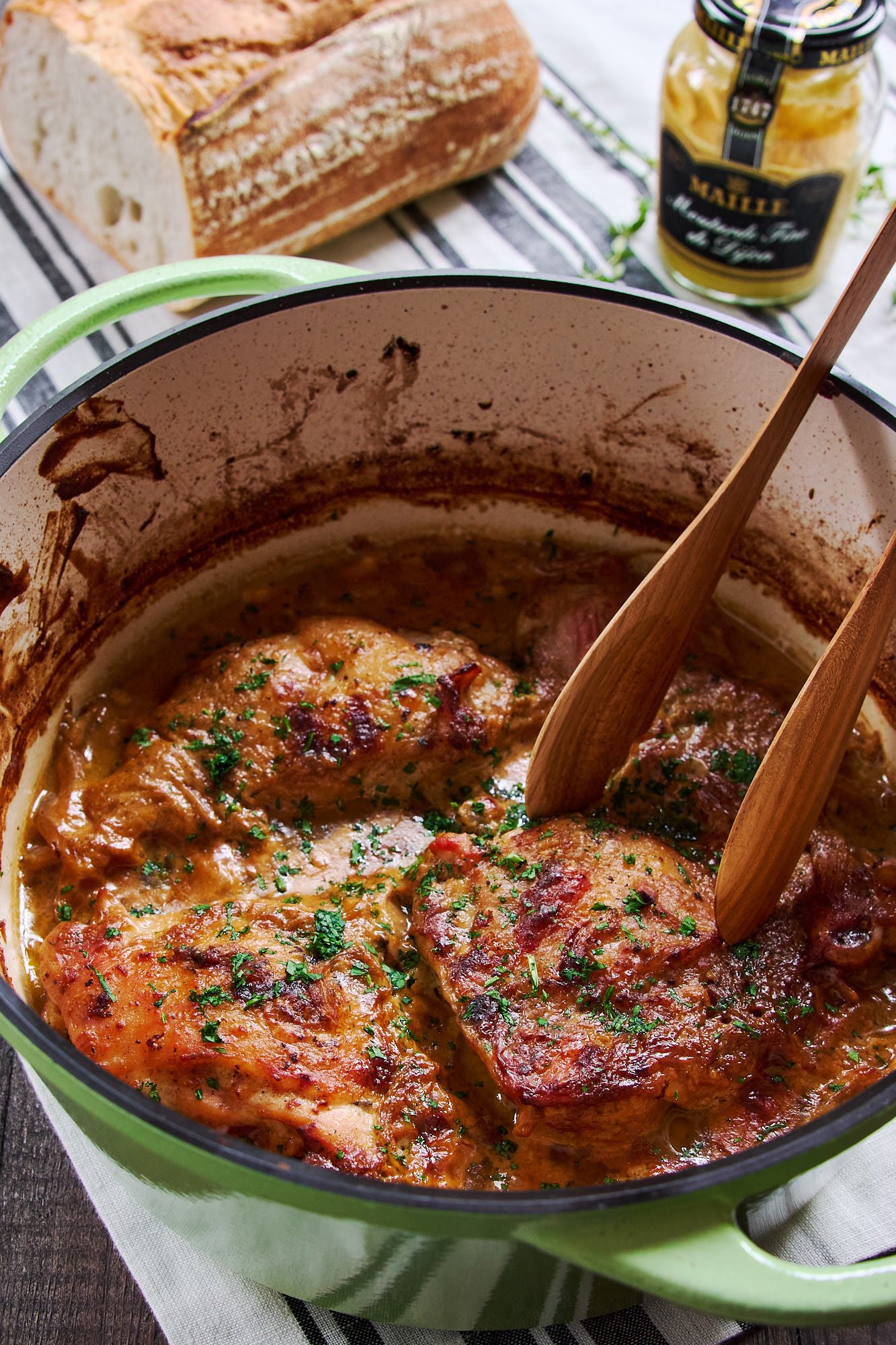 Succulent, mustard‑braised chicken nestles in silky sauce, a simple yet satisfying recipe for the French classic Poulet à la Moutarde. - 1