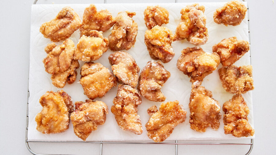 Fried chicken for orange chicken.