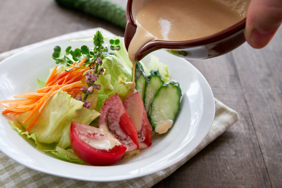 Wafu literally means "Japanese-style" and this creamy sesame wafu dressing is a classic at Japanese restaurants in the US.