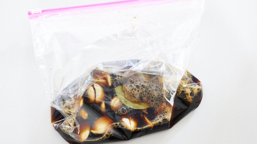 Garlic, black pepper, bay leaves, soy sauce and vinegar are the basic seasonings for Chicken Adobo.