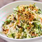 The best no-mayo coleslaw. With cabbage, carrots and kale dressed with a tangy lemon and fennel dressing, this refreshing side-salad is easy, healthy and delicious! - 4