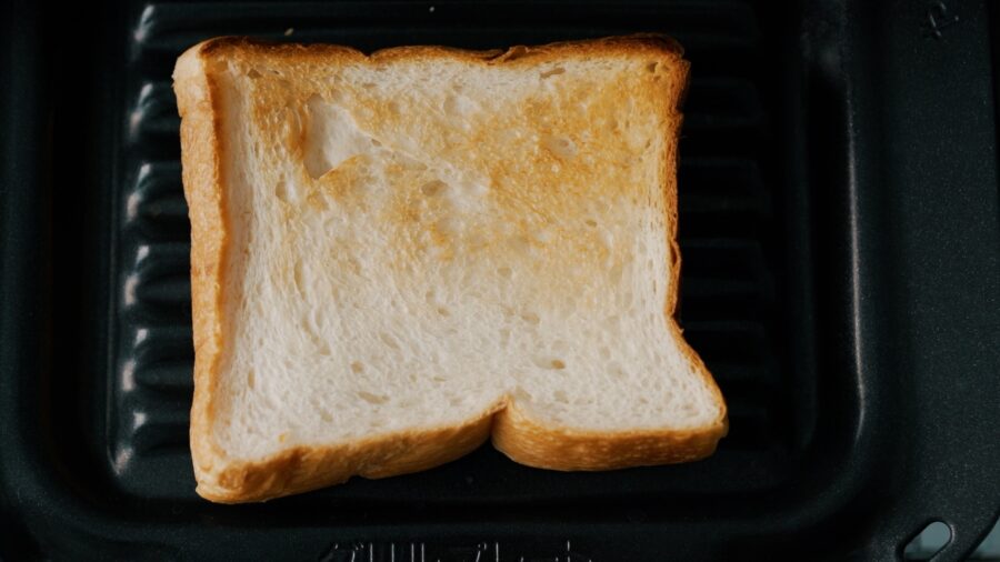 Toasting Japanese Milk Bread for Katsu Sando