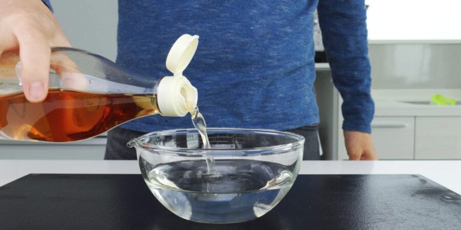 Making tezu for keeping sushi rice from sticking to fingers.