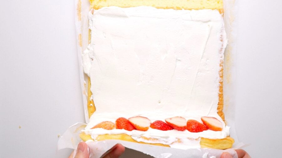 Rolling Japanese Christmas Cake.