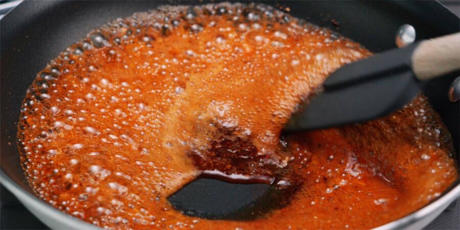 Ginger garlic glaze for crispy tofu.
