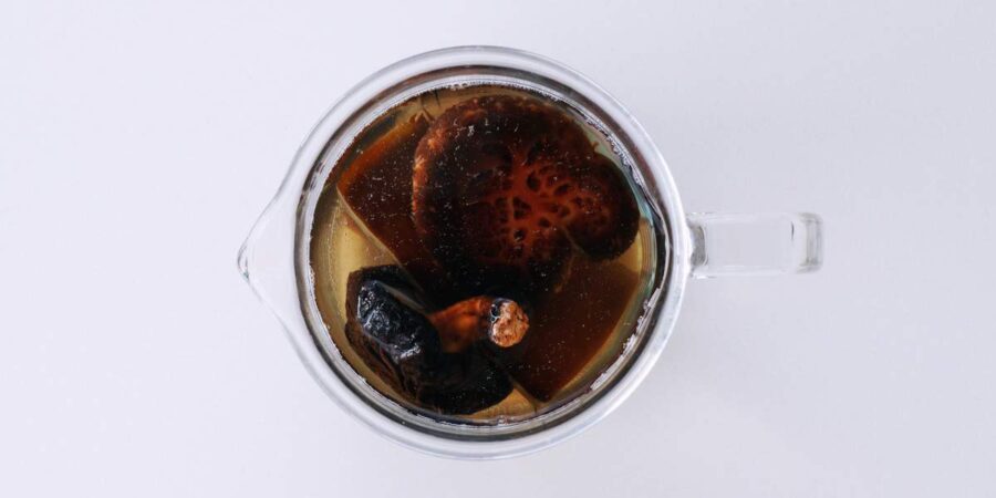 Shiitake mushroom and konbu stock for curry.