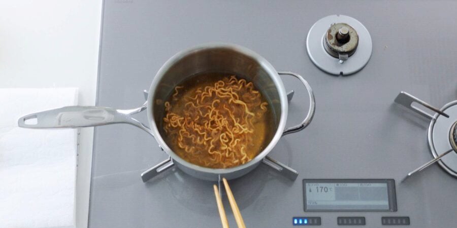 Crispy fried ramen noodles.