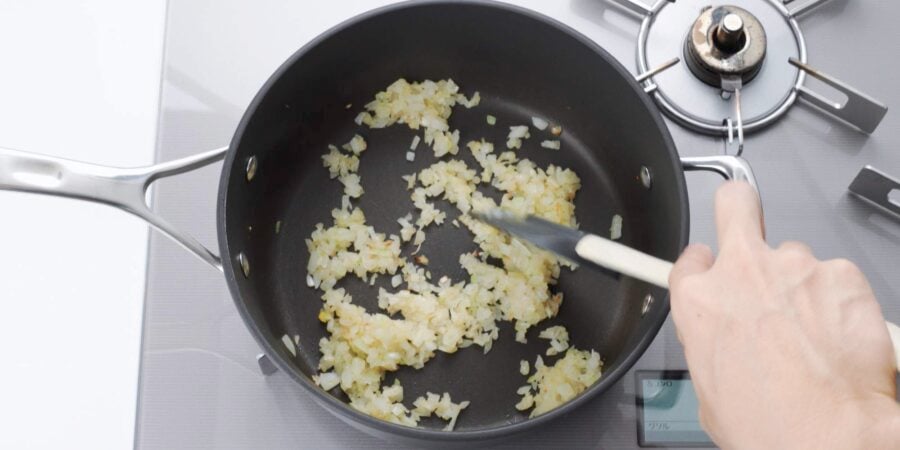Sauteeing onions.