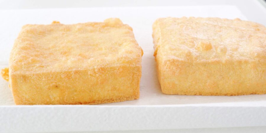 Drain tofu on a paper towel lined rack.