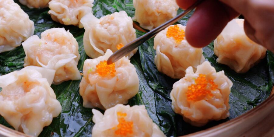 Topping Shumai with Tobiko