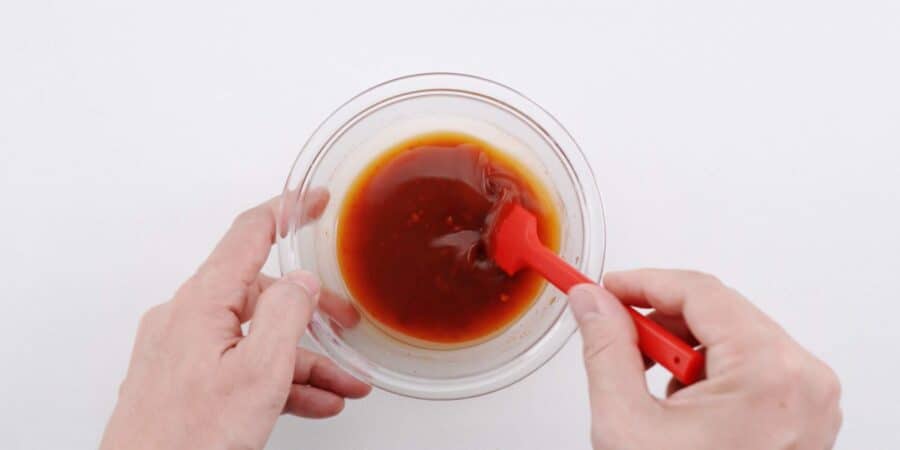 Mixing Hunan Chicken Sauce.